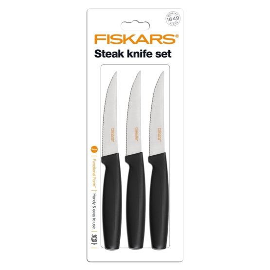 Set de 3 couteaux à steak - noir 