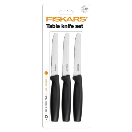 Set de 3 couteaux de table - noir